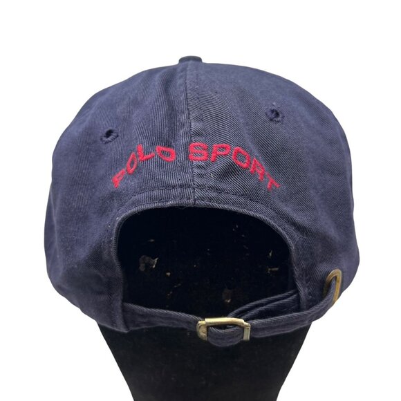 Polo Sport Ralph Lauren Sit Down Bear Embroidered Strapback Hat Cap Vintage Dad - Picture 5 of 11